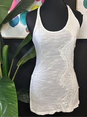 Y2K Say What white lace tank top Size S #coquette #fairycore